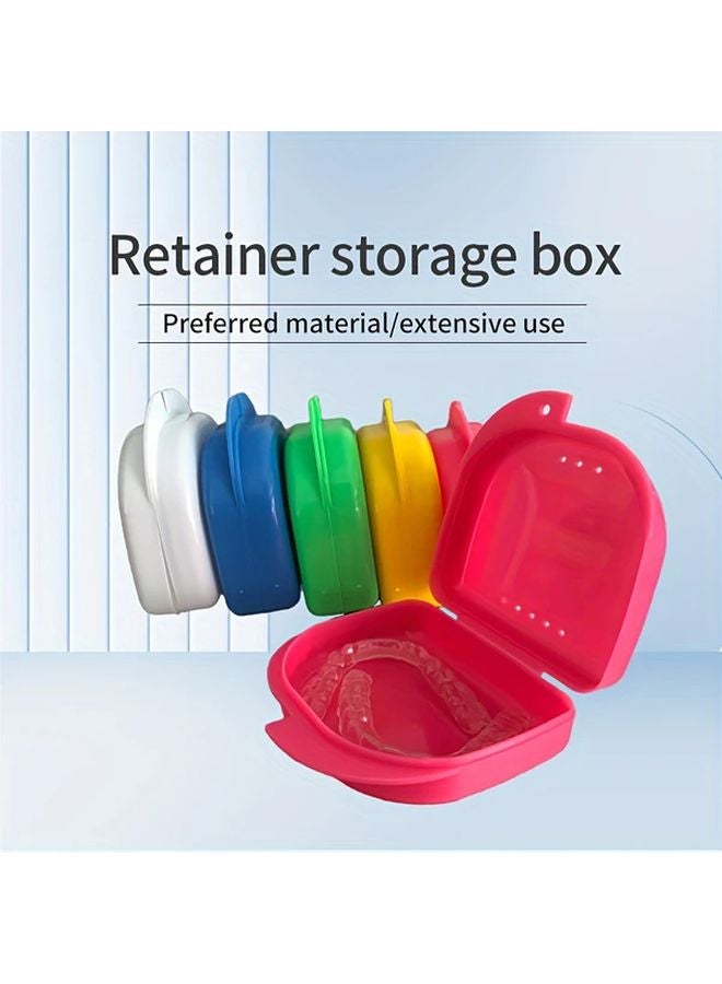 Green Portable Retainer Denture Storage Box Compact Dry Ventilated Hinged Lid Travel Home - Image 1
